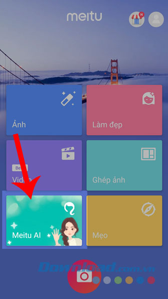Nhấn vào mục Meitu Al