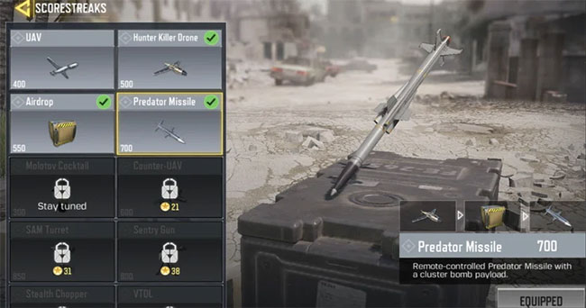 Tên lửa Predator Missile trong Call of Duty: Mobile