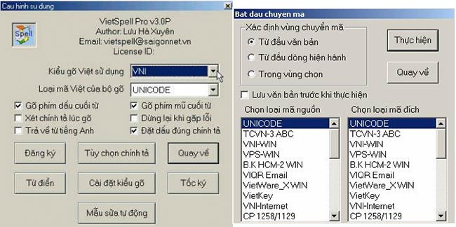 Phần mềm sửa chữa chính tả tiếng Việt Vietspell