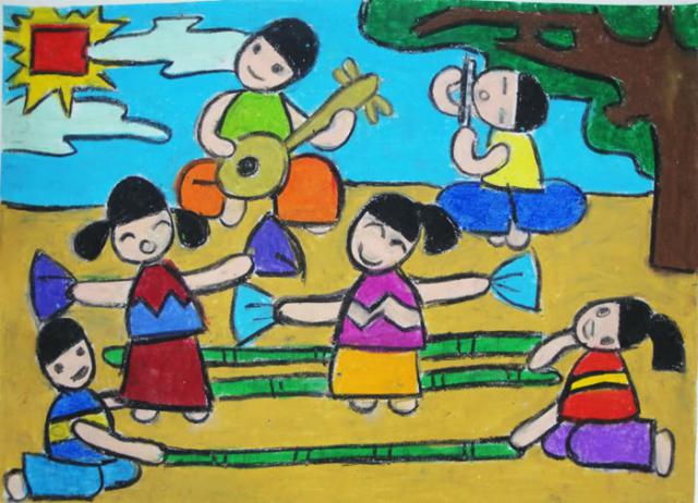 Tổng hợp tranh vẽ đề tài lễ hội đẹp nhất - Tranh vẽ lễ hội truyền thống  Việt Nam