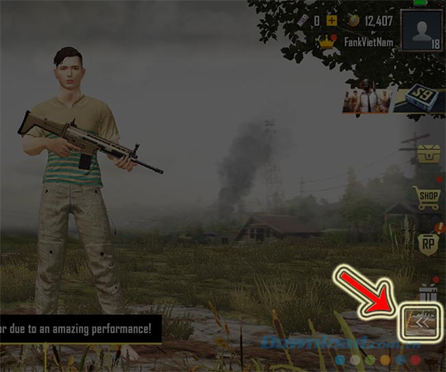 Giao diện chính của game sinh tồn PUBG Mobile