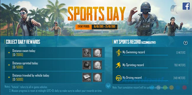 Các hạng mục của sự kiện Sports Day