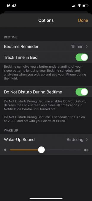 Tùy chọn thời gian ngủ trên iPhone
