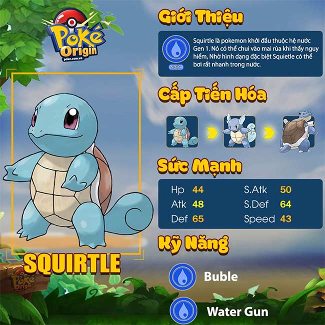 Pokemon Squirtle trong Poke Origin