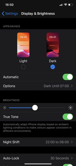 Cài đặt hiển thị độ sáng màn hình trên iPhone