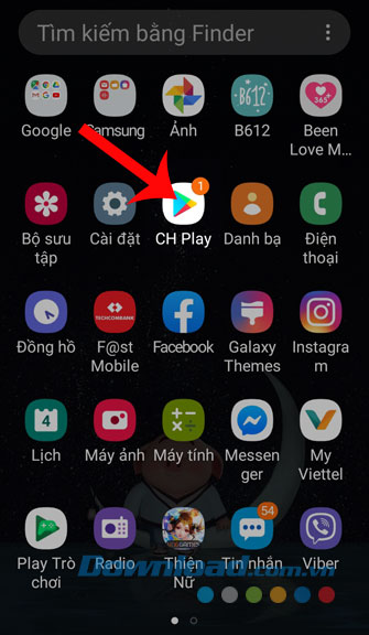 Mở ứng dụng CH Play