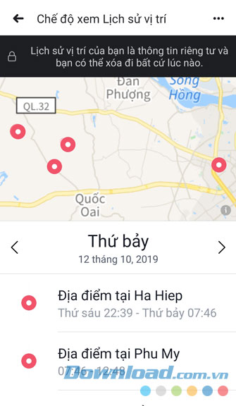 Thời gian và địa điểm mà mình muốn xem được hiện lên