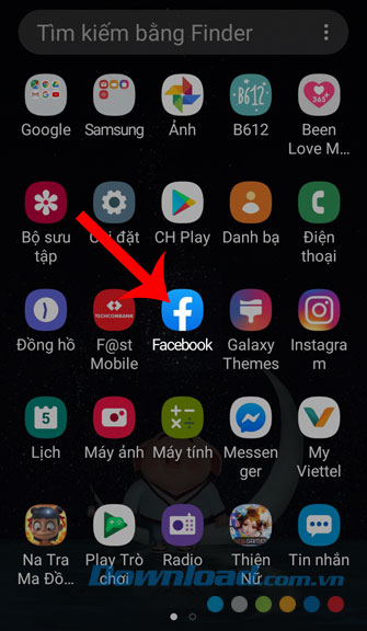 Mở ứng dụng Facebook