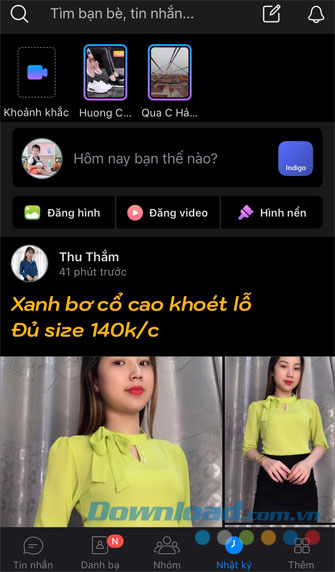 Nhật ký ở giao diện tối