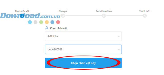 Chọn máy chủ và nhân vật của bạn trong Poke Origin