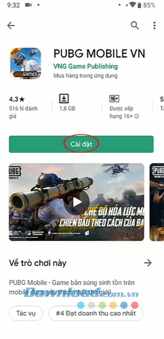 Cài đặt PUBG Mobile VN