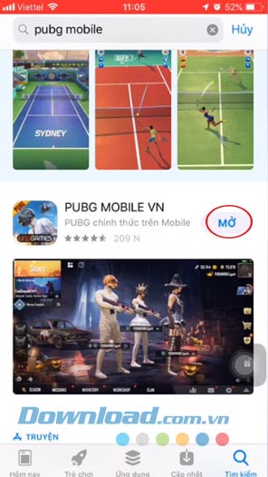 Mở PUBG Mobile VN