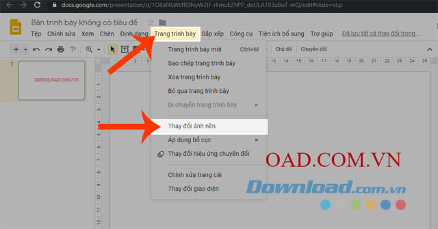 Hướng dẫn thay đổi hình nền trong Google Slides - Download.vn