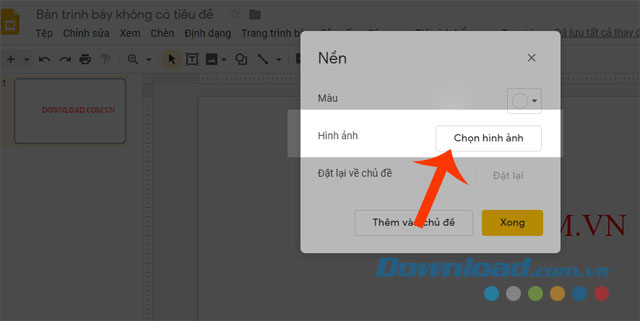 Hướng dẫn thay đổi hình nền trong Google Slides - Download.vn