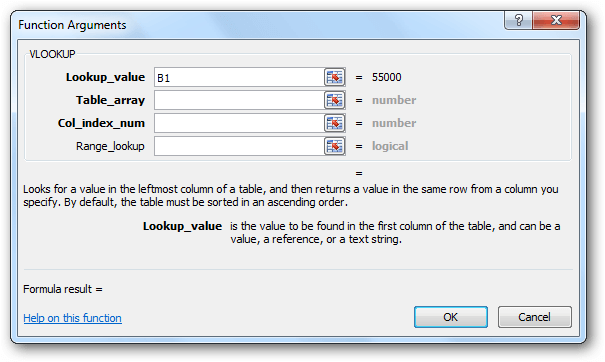 Nhập tham số vào hàm VLOOKUP