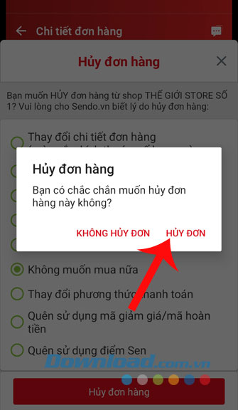 Nhấn nút Hủy