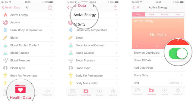 Cách hiển thị dữ liệu sức khỏe trên Health app