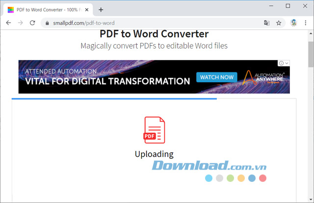  Upload file PDF cần chuyển sang Word từ máy tính