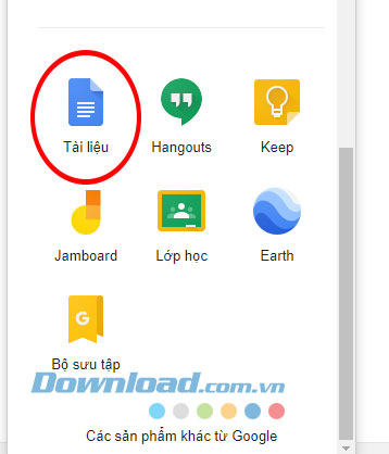 Chọn Phương trình trên Google Docs