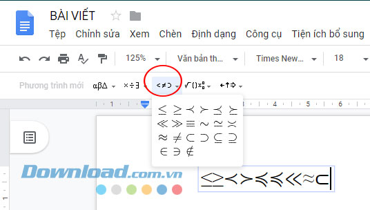 Công cụ soạn thảo văn bản trên Google Docs