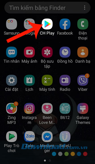 Mở ứng dụng CH Play