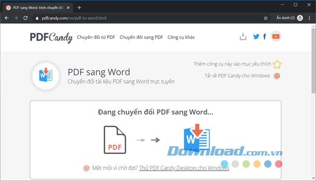 Quá trình chuyển đổi PDF sang Word