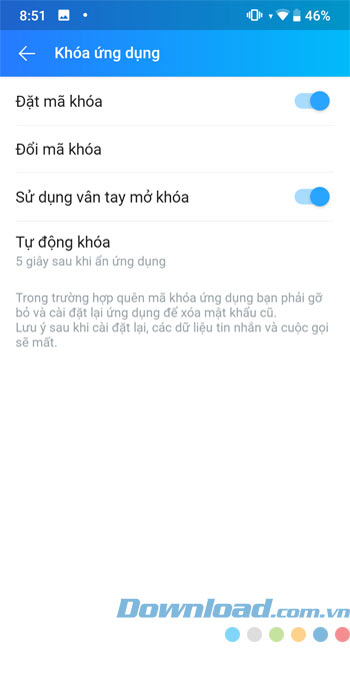 Mở khóa bằng vân tay