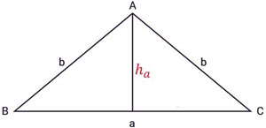 Công thức diện tích S tam giác cân