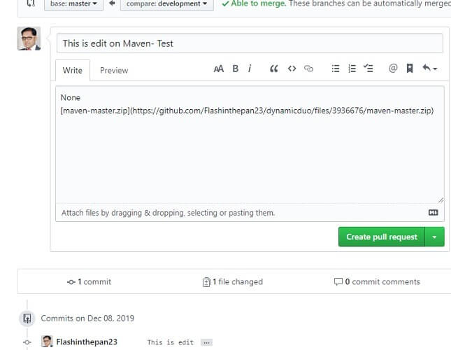 Tạo pull request trong GitHub