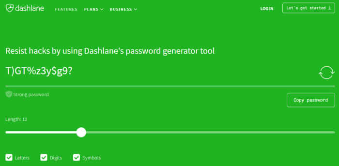 Dashlane có công cụ tạo mật khẩu tuyệt vời