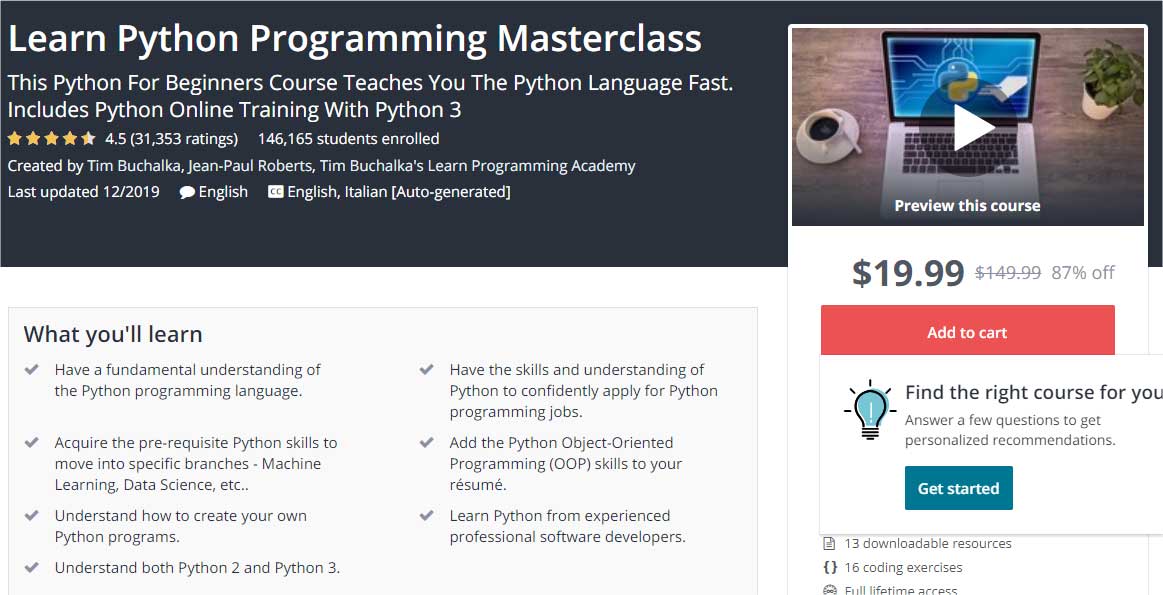 Complete Python Masterclass