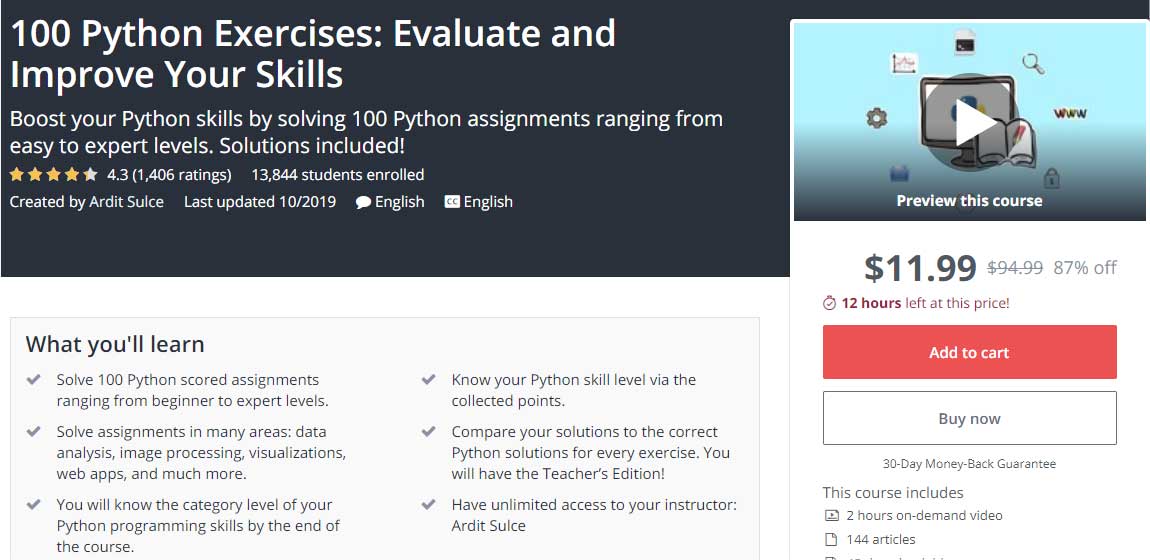 100 Python Exercises: Evaluate and Improve Your Skills 