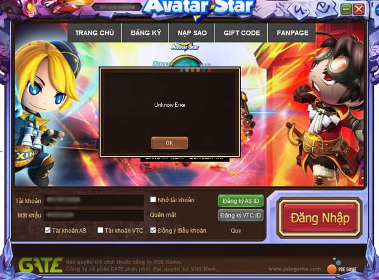 Hướng dẫn tải và đăng ký tài khoản Avatar Star trên máy tính PC đơn g