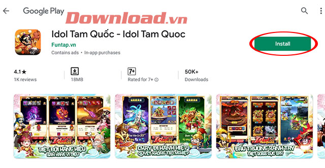 Cài đặt game Idol Tam Quốc