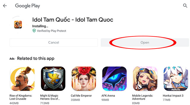 Mở game Idol Tam Quốc