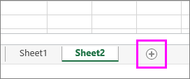 Dấu cộng để mở rộng bảng tính trên Excel Online
