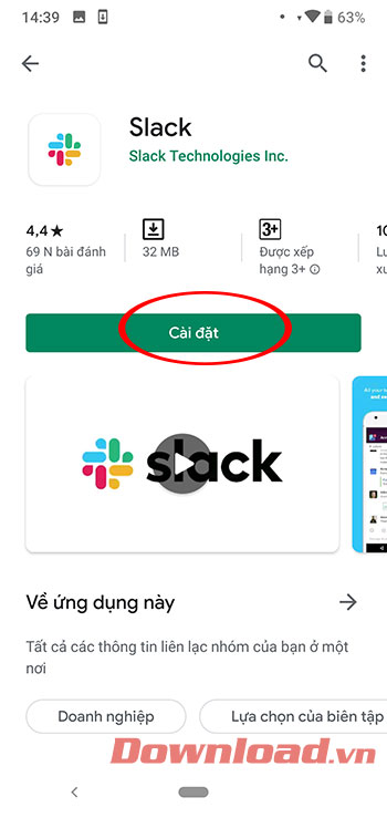 Cài đặt Slack