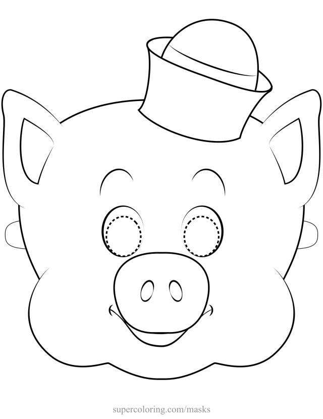 3 little pigs mask outline paper craft da gop 01