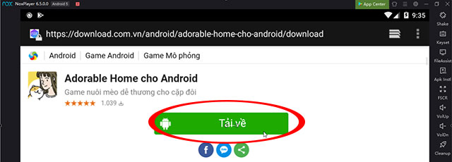 Nhấn Tải về trên Download