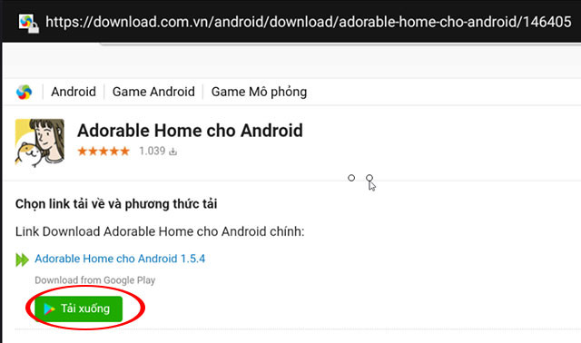 Nhấn Tải xuống game Adorable Home
