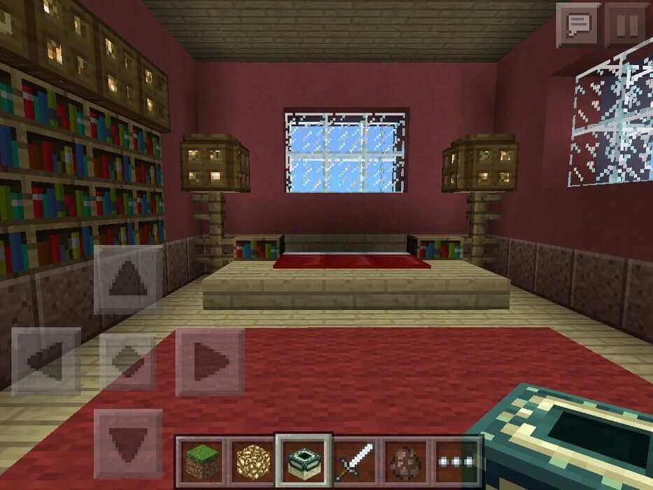 Phòng ngủ với giường hoàn chỉnh trong Minecraft