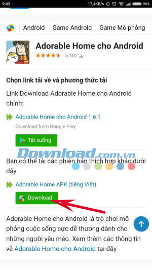 Chọn Adorable Home APK tiếng Việt