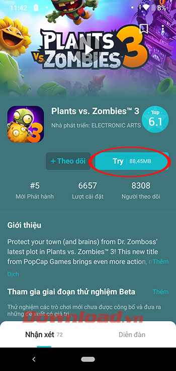 Plants vs Zombies 3 dùng thử