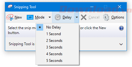 Chụp ảnh màn hình có độ trễ với Snipping Tool