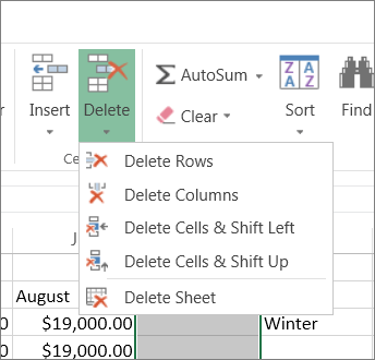 Xóa hàng & cột trong Excel