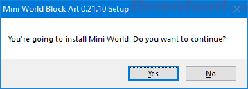 Thông báo cài đặt Mini World PC thành công