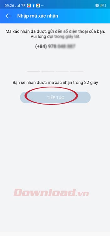 Nhập mã xác nhận 