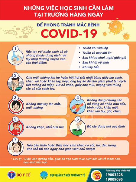 Poster phòng, chống dịch bệnh Covid-19 Mẫu poster phòng, chống dịch bệnh Covid-19 của Bộ Y tế