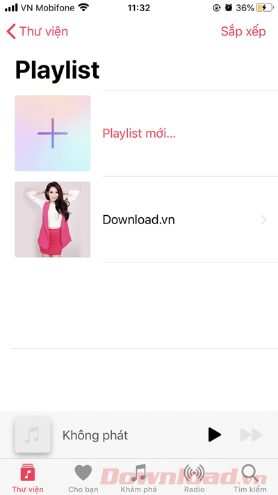 Nghe nhạc theo Playlist đã đồng bộ trên iPhone