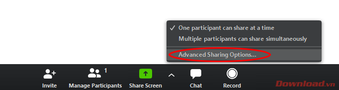 Advanced Sharing Options...